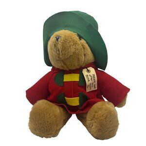 Paddington Bear Plush Toy Sears Tag Red Coat Green Hat Polyester Fiber